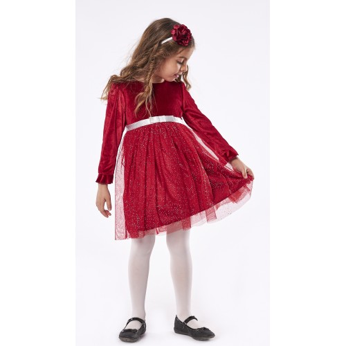 Φόρεμα κόκκινο με στέκα για κορίτσι Ebita 239269