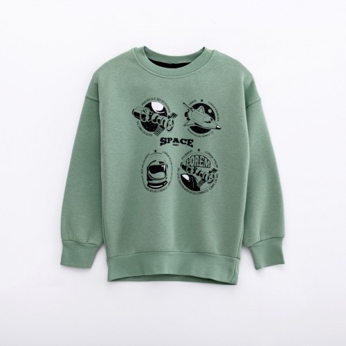 Μπλούζα φούτερ πράσινη για αγόρι For Funky 224-392106-1