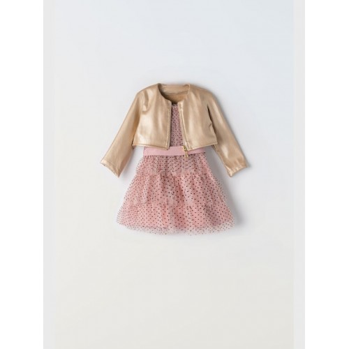 Φόρεμα ροζ με μπουφάν για κορίτσι Ebita 242230