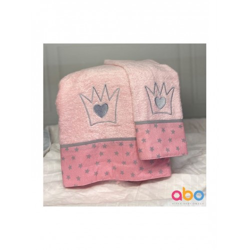 Σετ βρεφικές πετσέτες 2τμχ Little Princess ABO 3073-400