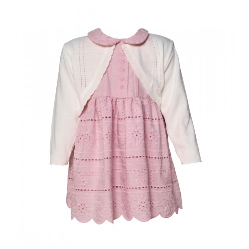 Φόρεμα βρεφικό ροζ με μπολερό για κορίτσι Restart for kids 24/9552