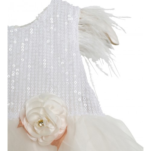 Φόρεμα βρεφικό λευκό για κορίτσι Restart for kids 24-9574