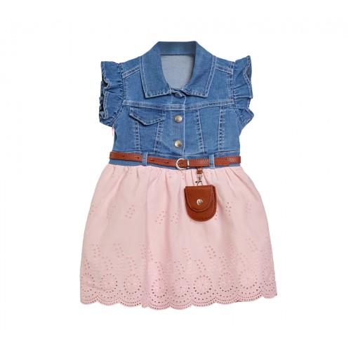 Φόρεμα μπλε ροζ για κορίτσι Restart for kids 24-9585